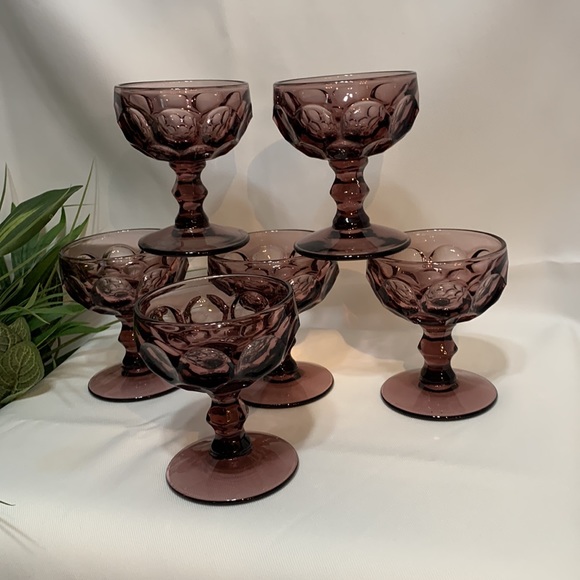 6 RARE MCM VINTAGE Amethyst purple Imperial Provincial champagne/sherbet glasses - Picture 2 of 10